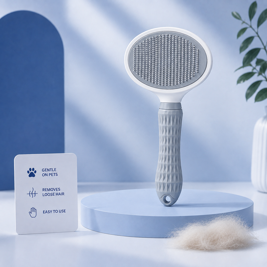 Self-Cleaning Pet Deshedding Brush – Dog & Cat Hair Remover for Long-Haired Breeds