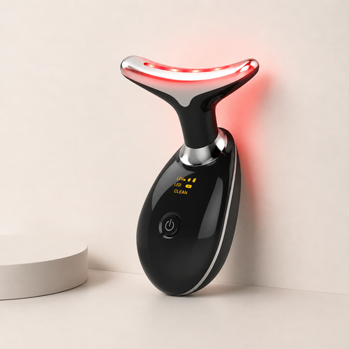 Portable Face &amp; Neck Massager — 7-Color LED Light Therapy